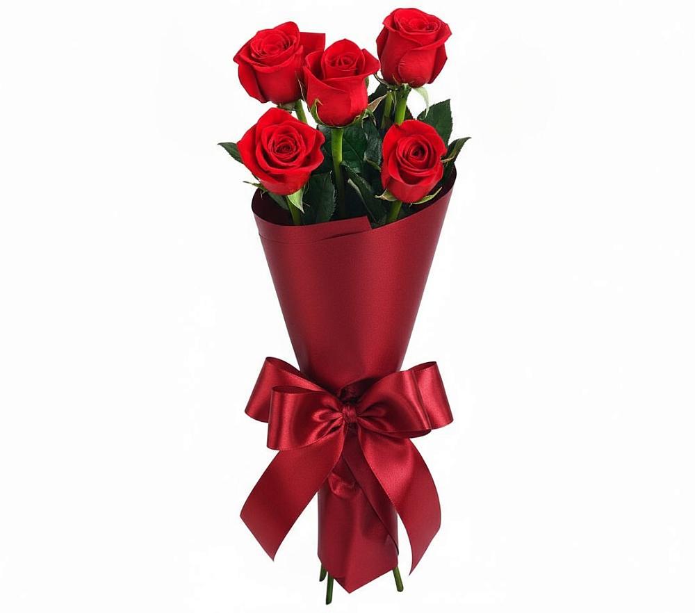 Букет 5 Красных роз Эдлесс Лав в Чуфарово