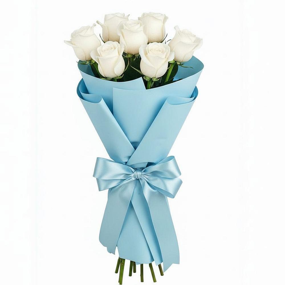 Букет 7 белых роз Проуд в Чуфарово