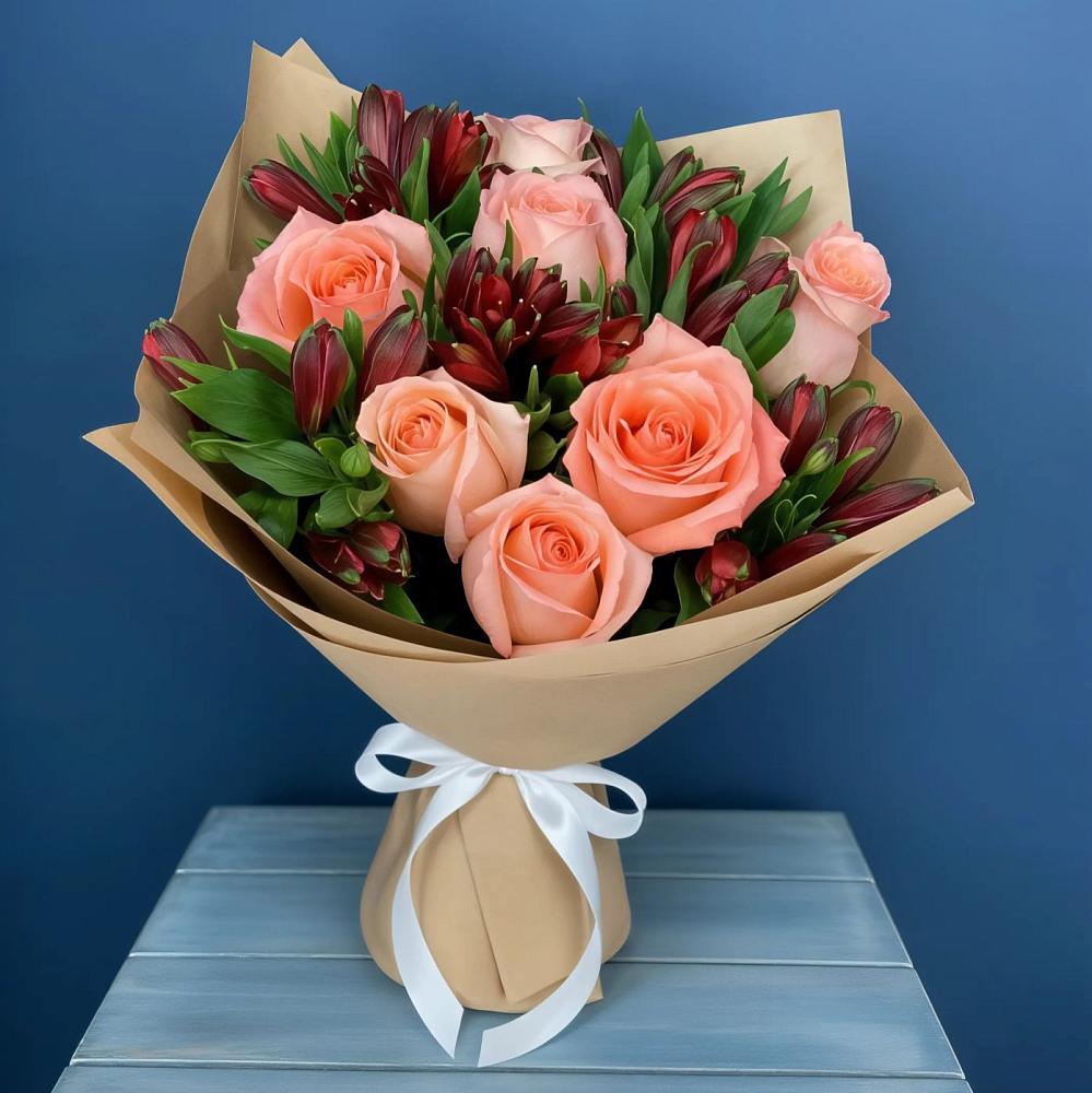 Букет цветов из: Розы и Альстромерии в Чуфарово