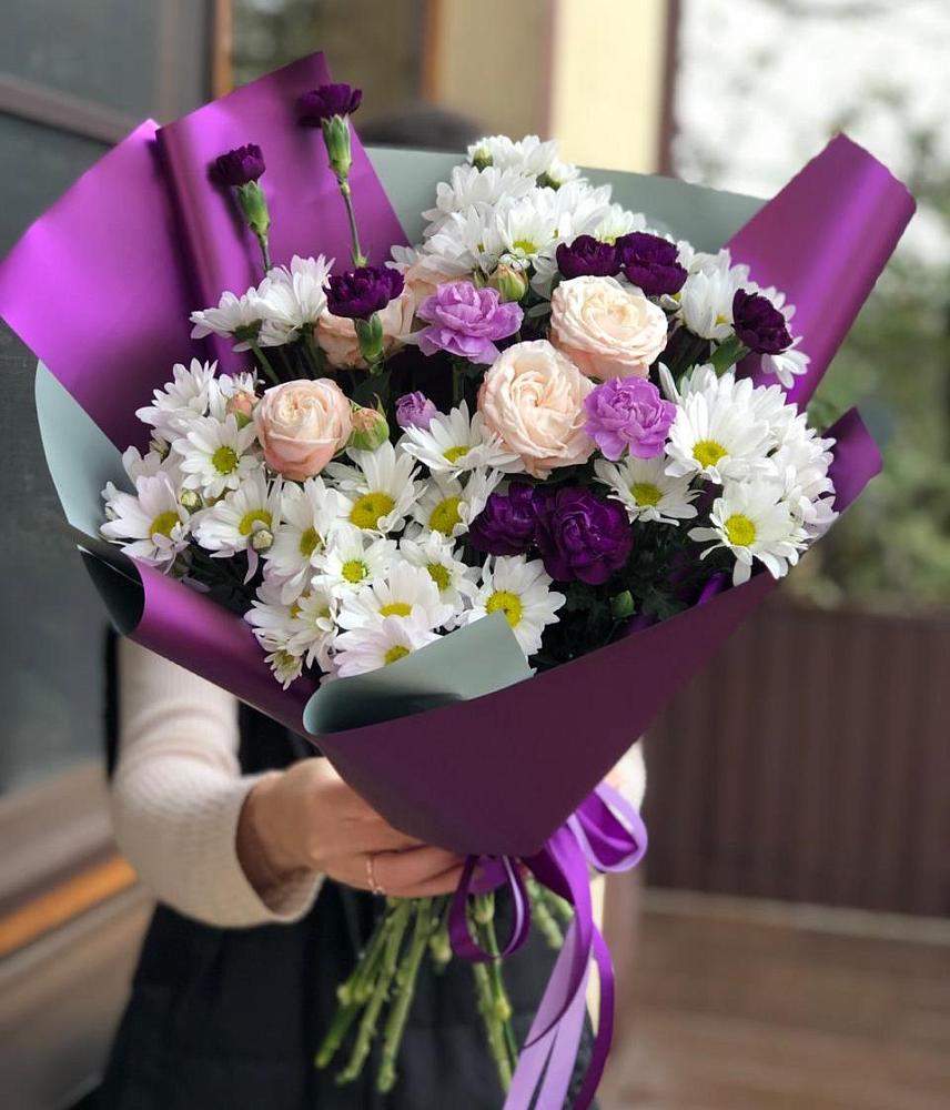 Букет цветов из: Хризантемы, Гвоздики и Розы в Чуфарово