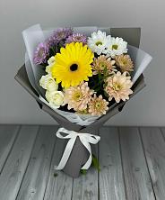 Букет цветов из:  Розы, Герберы и Хризантемы в Чуфарово
