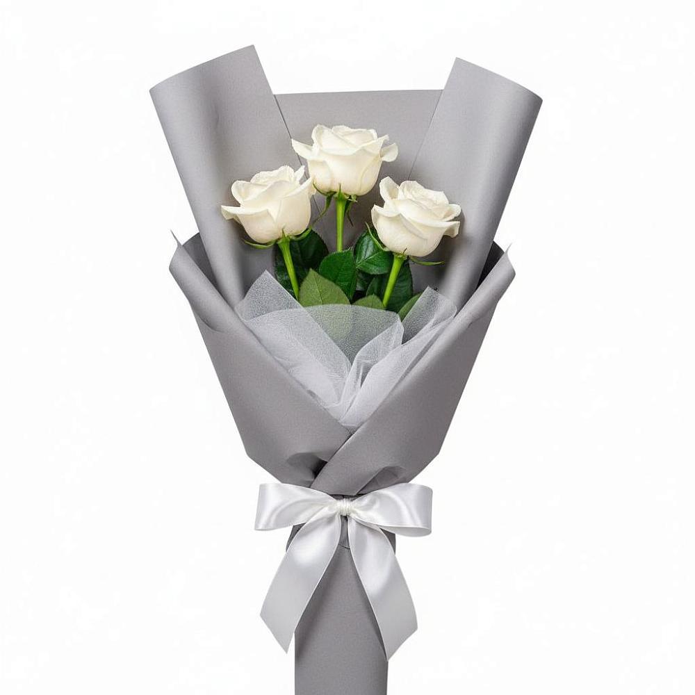 Букет 3 белые розы в Чуфарово