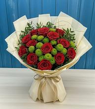 Букет цветов из:  Розы и Хризантемы в Чуфарово